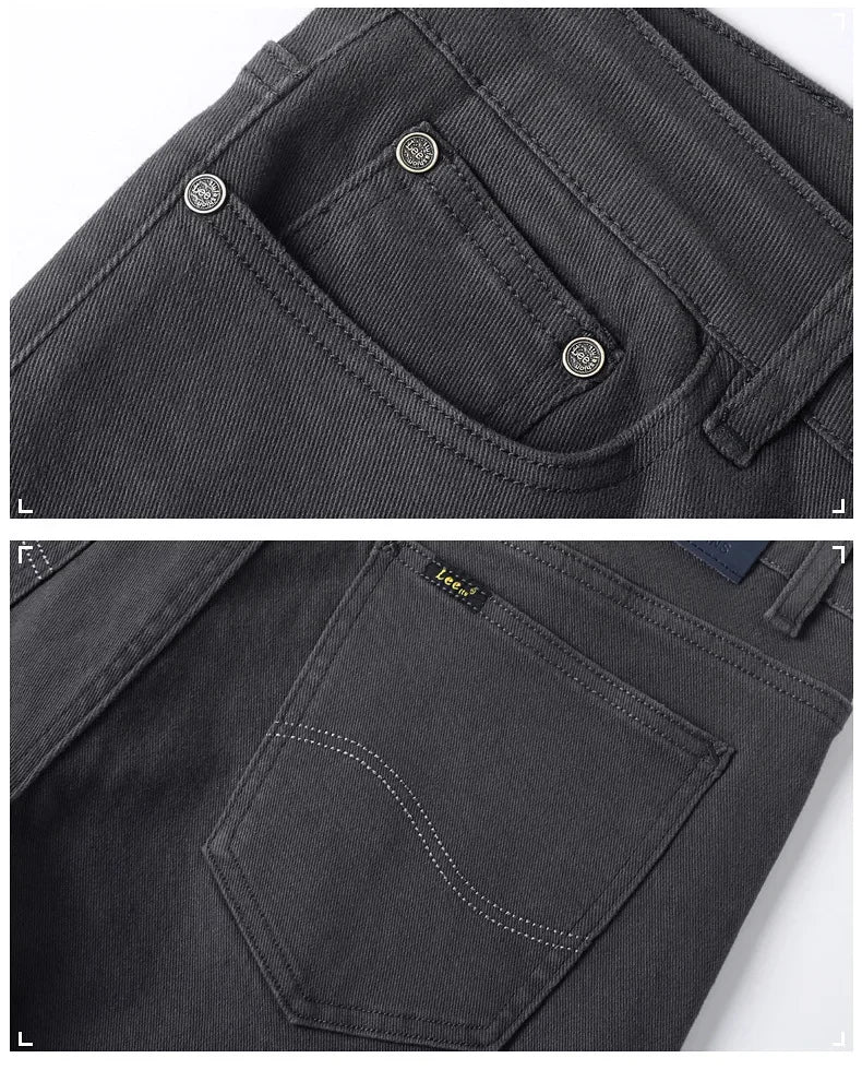 2024 herbst/Winter Neue männer Jeans Business Lose-Fit Gerade Bein Hohe Taille Baumwolle Casual Trendy hosen