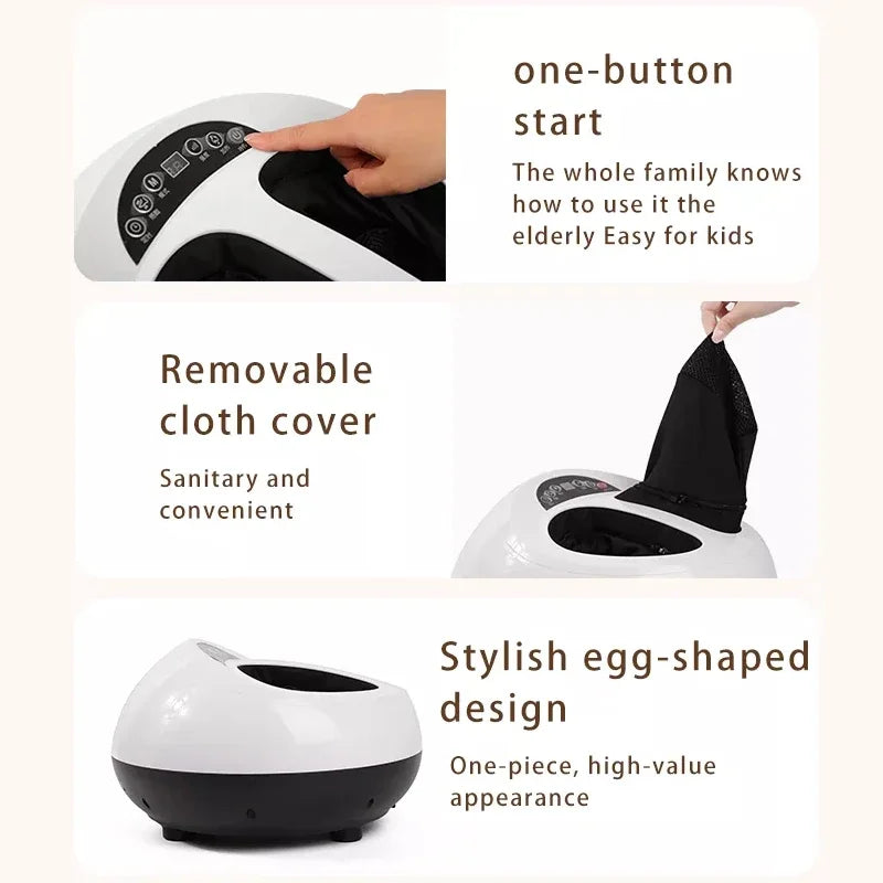 Electric Shiatsu Foot Massager Health Care Heating deep Kneading Scraping Vibration Air Compression Massage Therapy Anti-stress.