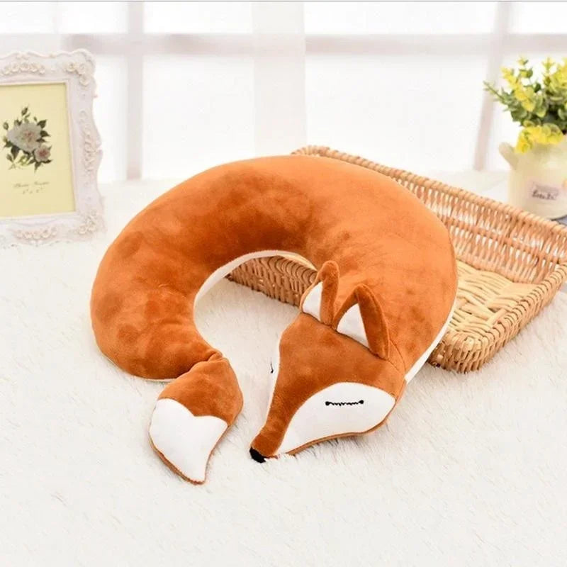 Travel Pillow U Shape Neck Pillow Cute Fox Pillow Hug Sleeping Pillows Ornamental Pillow Office Sleep Pillow 30*30*8CM.