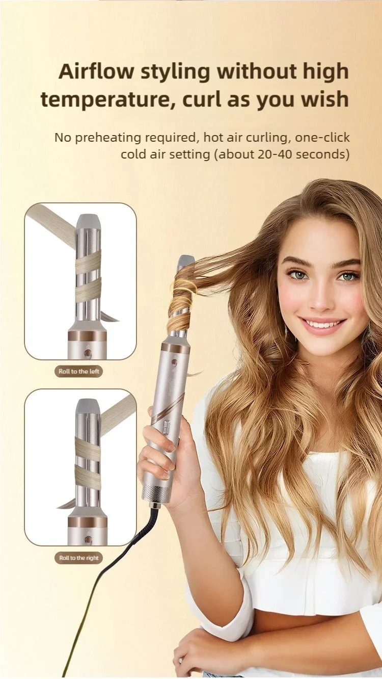 Tinsol 5in1 Multi-function hair dryer curling iron portable foldable hair dryer negative ion hair care curling iron styling set