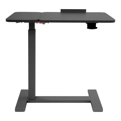 Mobiler Stehschreibtisch mit Tablettplatte, höhenverstellbar, 26–41 Zoll, drehbar, 40 kg belastbar, versteckte Räder für Home-Office-Laptops