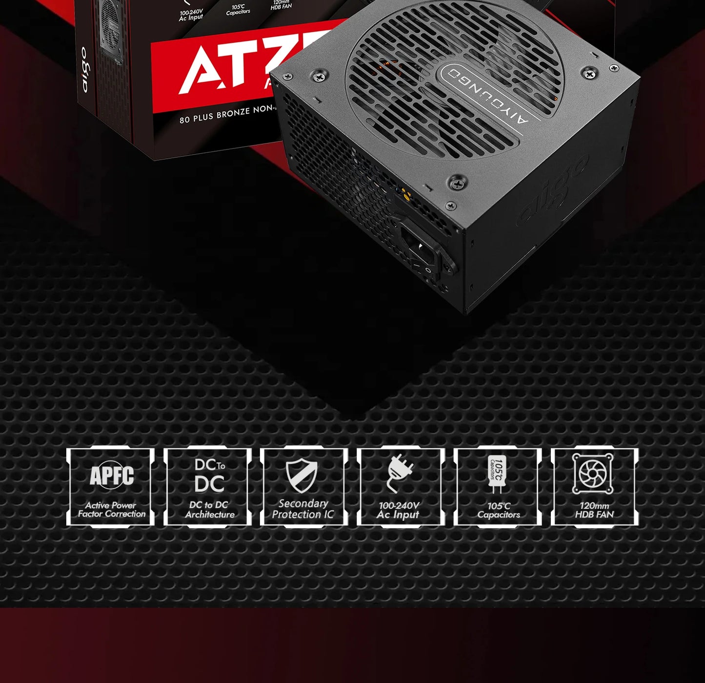 Aigo AT Power Supply PC Gamer 550W 650W 750W ATX Fonte 80 PLUS Bronze Certification 100-240V Diy Gaming Computer PSU For 14600kf.