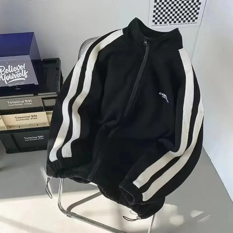 Casual Sporty Men's Hoodie Pants Set Hong Kong Style Long Sleeve Autumn Winter Loose Trendy Student Wear AE Origin China