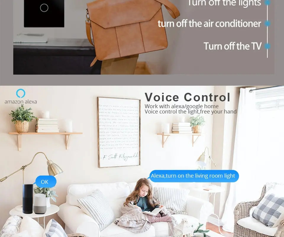 Tuya WiFi Smart Licht Schalter UNS Standard Arbeit Mit Alexa Google Home Wand Touch Schalter 110 V 220 V RF433Mhz Fernbedienung 1 2 3 4 Gang