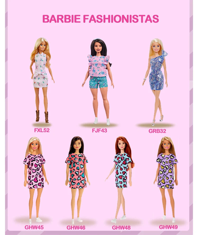 Original Mattel Barbie Fashionistas Doll Music Star Blonde Hair Bjd with Accessories Toys for Girls Collection Educational Props.