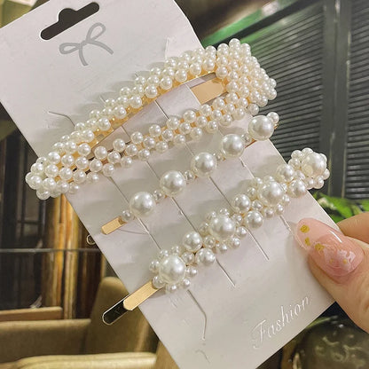 Simulated Pearl Hair Clips For Women Korean Women Hairpins Girl Geometric Hair Barrettes Fashion Hairgrip Hair Accessories