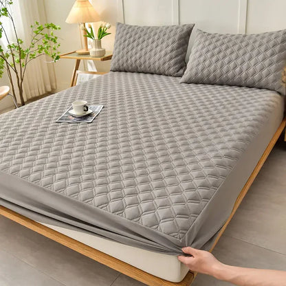 WASART Waterproof mattress protector cover quilted thicken elastic fitted sheet style couple double bed protection pad king size