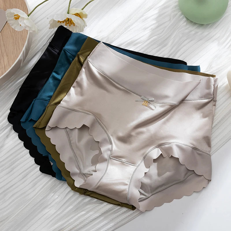 Silk Panties Nice Briefs Soft Underwear Women's Mid rise Elegance Girls Sexy Lingerie.