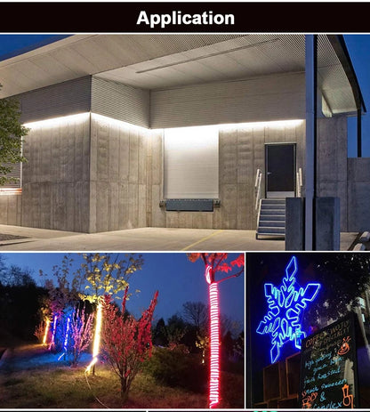 360 Round Tube 220V Flexible Rope Light 120leds/m LED Neon Light Strip  Cold White/Natural White/Red/Green/Blue/Pink Waterproof.