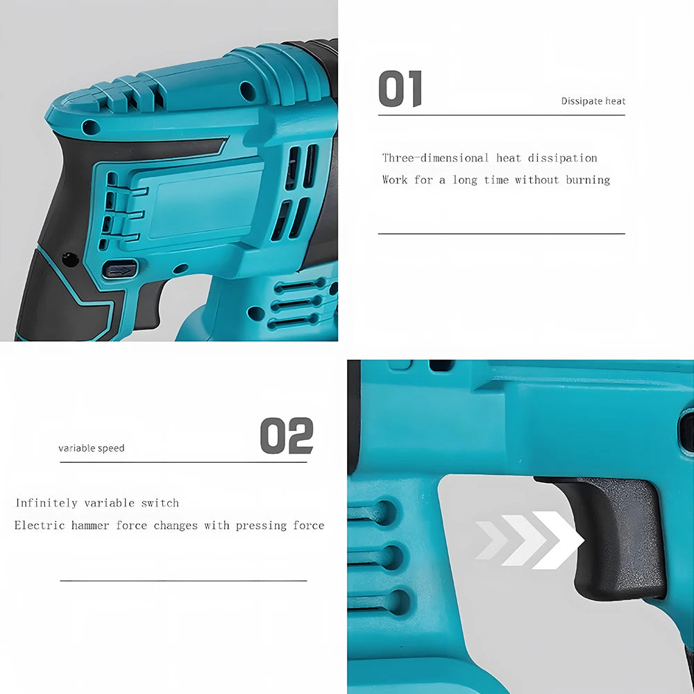 Hikity Bürstenlosen Elektrische Bohrmaschine Cordless Elektrische Hammer DIY Haushalts Werkzeug Elektrische Werkzeug Set Für Makita 18V Batterie Schraubendreher