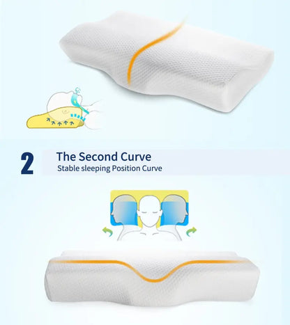 Memory Foam Bed Orthopedic Pillow Neck Protection Slow Rebound Memory Pillow Butterfly Shaped Health Cervical Neck.