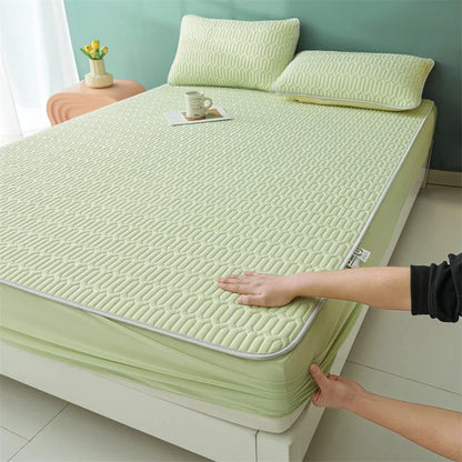 Cartoon Cute Pattern Cooling Fitted Sheet Single Natural latex fabric Soft cushion for Bedding Slow rebound Non-Slip Mattress