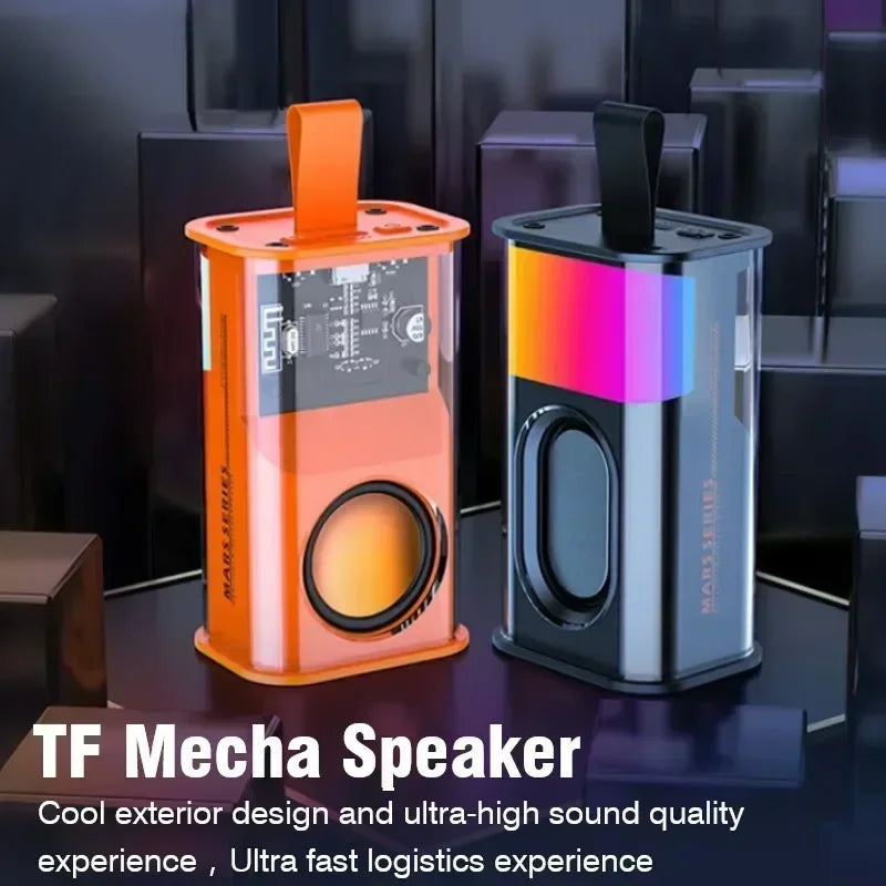 Loudspeaker Sound Box The Bass Transparent Wireless A36 Mecha Speakers Shake Speakers Audio Player Bluetooth Stereo Surround.