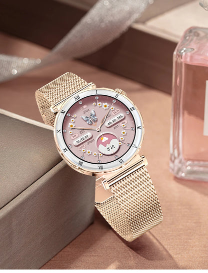 LIGE Luxury 1.19” AMOLED Screen Smart Watch Women Health Monitor Women's Wristwatch Bluetooth Call Waterproof Ladies Smartwatch