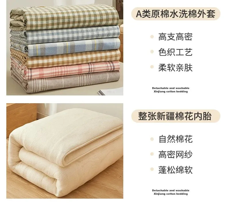 2024 removable and washable Xinjiang cotton mattress mattress fish scale net thickened winter quilt student dormitory mattress.