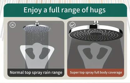 25cm Top Spray Large Water Volume Booster Shower Head Pressurized Single Head Home Bathroom Shower Head Set
