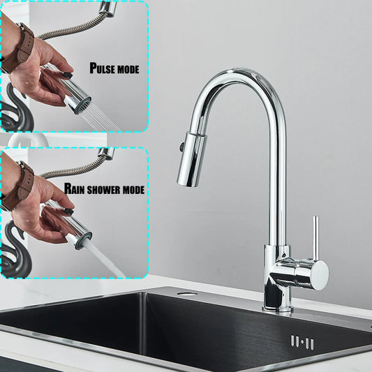 Low water pressure Kitchen Faucet Cold Hot Water Mixer Crane Tap Sprayer Stream Rotation Sink Tapware Multiple styles