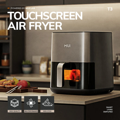 MIUI Air Fryer 5L, Electric Hot Fryer Oven Oilless Cooker with Touch Control & Nonstick Basket & Visible Window, Family Size.