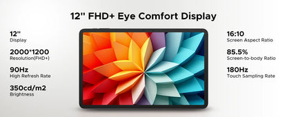 DOOGEE T36 Smart Tablet PC Android 15 12'' Display 32GB RAM (8GB+24GB) 256GB Unisoc T620 Octa Core 8800mAh Battery Widevine L1.