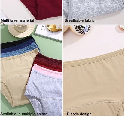 Women's Menstrual Panties High Waisted 5-layer Physiological Periods Pants Ultra Intimates Female Underwear Breathable Lingerie.
