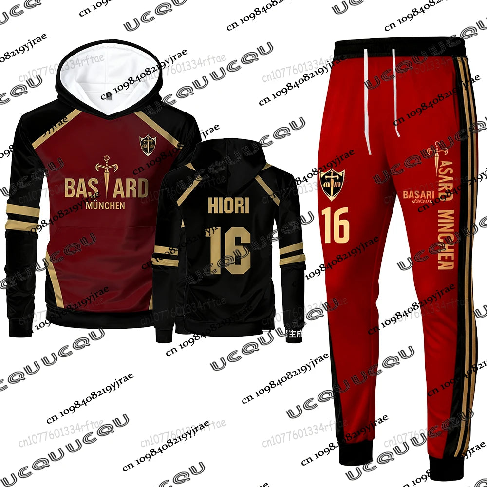 Anime Blue Lock MICHAEL KAISER Tracksuit Sets For Men Hoodies+Long Pants Suits Autumn Winter Casual Sets For Men Christmas Suits.