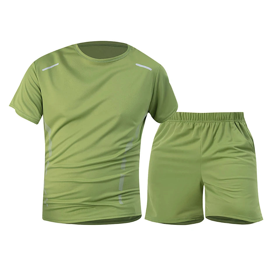 1/2/4 Piece Men's Quick Drying Sports Suit Casual Breathable Short Sleeved T-shirt Pocket Versatile Shorts For Teenagers To Wear.