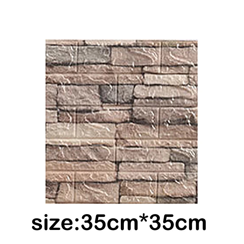 12Pcs 35*30cm High Quality 3D Foam Wall Panel Brick Retro Wallpaper Ceiling Self Adhesive Wallpanel Background  Home Decoration