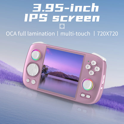 ANBERNIC RGCube Handheld Game Console Android 13 Game Player 3.95" IPS Screen Unisoc T820 RGB Lighting RG Cube dual high-Speaker.