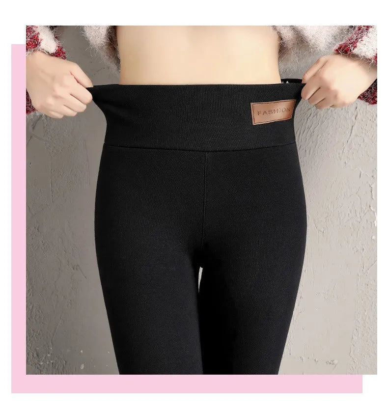 Ultra dicke Imitation Lamm Kaschmir künstliche Samt Leggings, Winter Plüsch verdickte hoch taillierte lange Hosen, warme Hosen.