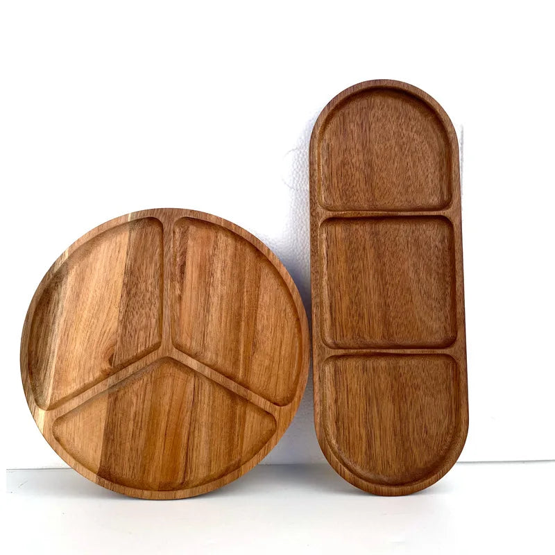 Acacia Wood Japanese Style Plates High Aesthetic Value Plates Creative Home Tableware Plates.