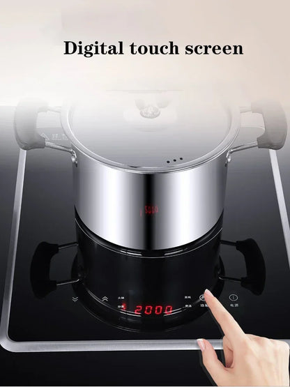 7.0KW Household Single-Burner Gas Stove/Single Induction Cooker/Electric Dual Purpose Stove/Toughened Glass Panel.