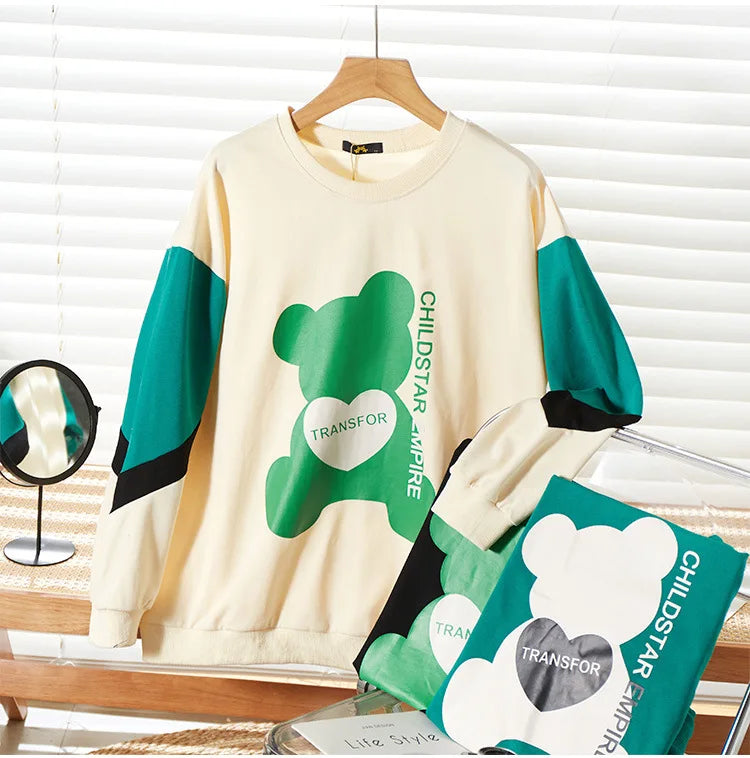 150Kg Plus Größe frauen Fehlschlag 157 Frühling Lose Langarm Rundhals Gedruckt Casual Sweatshirt 6XL 7XL 8XL 9XL 10XL 3-Farben.