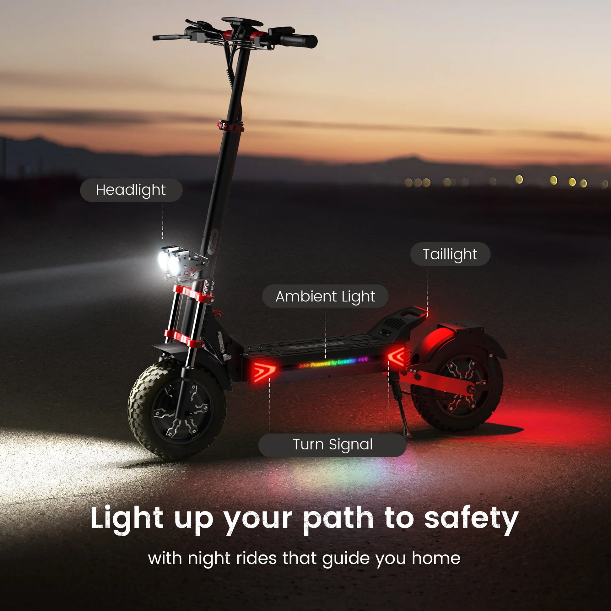 iScooter IX8 Foldable Electric Kick Scooter for Adults 60 km/h Speed 2400W Power 48V Voltage 20Ah Battery.