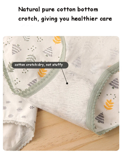 New Women Panties Antibacterial Cotton Lace Underwear Women's Floral Sweet Girls Briefs Mid-waist Shorts Female Lingerie M-XXL.