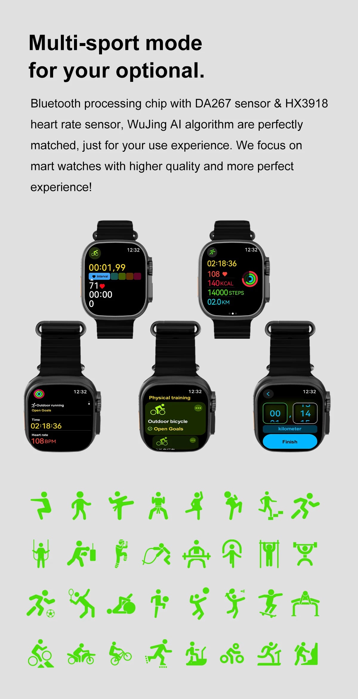 DT Ultra 3 Smartwatch Amoled Screen 4GB MP3 MP4 Player Bluetooth Network Sharing APP Store ChatGPT Smart AI Watch Men Sportwatch