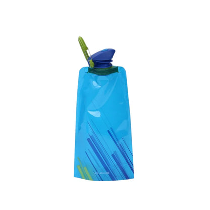 Foldable Water Bottles Flexible Reusable Travel Water Bottle Plastic Water Pouch Soft Flask Water Bag With Carabiner Clip.