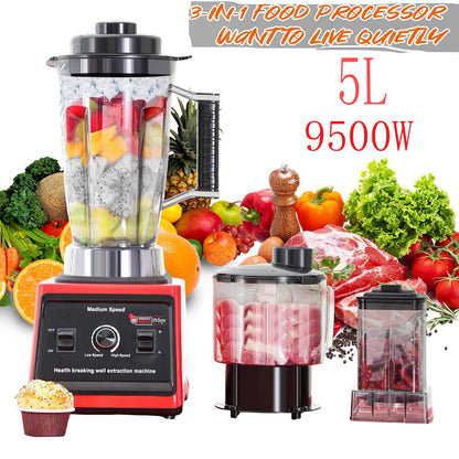 9500W 15 Speed multi-function Professional Blender 4-Blade 3-In-1 Wall Breaking Machine 5L Container Ice Nut Fruit mix Strong.