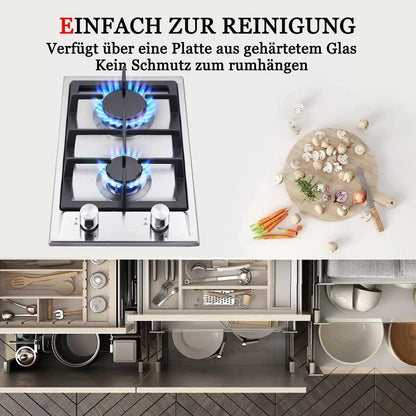 TopStrong  2-burner Stainless Steel with Automatic Flame Protection, Natural Gas Propane Built-in Gas Hob YYEUGCT-S02.