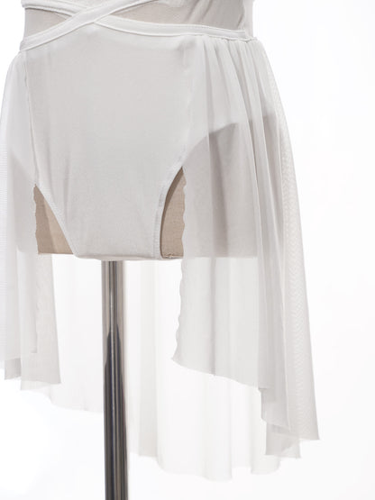 Mädchen Ballett Gymnastik Trikot lyrischen Tanz kleid ärmellose florale Spitze Tutu Tanz kleidung für Eiskunstlauf Bühnen performance