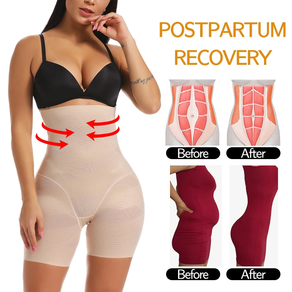 Women Body Shaper High Waisted Trainer Tummy Control Panties Butt Lifter Slimming Underwear Waist Cincher Shapewear Shorts.