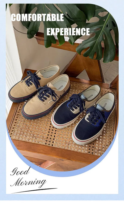 Boys' Casual Canvas Skateboard Shoes with Patchwork Low Cut Shoes Men's Minimalist Fashion Sneakers Trendy Lace Up Flat Bottom.