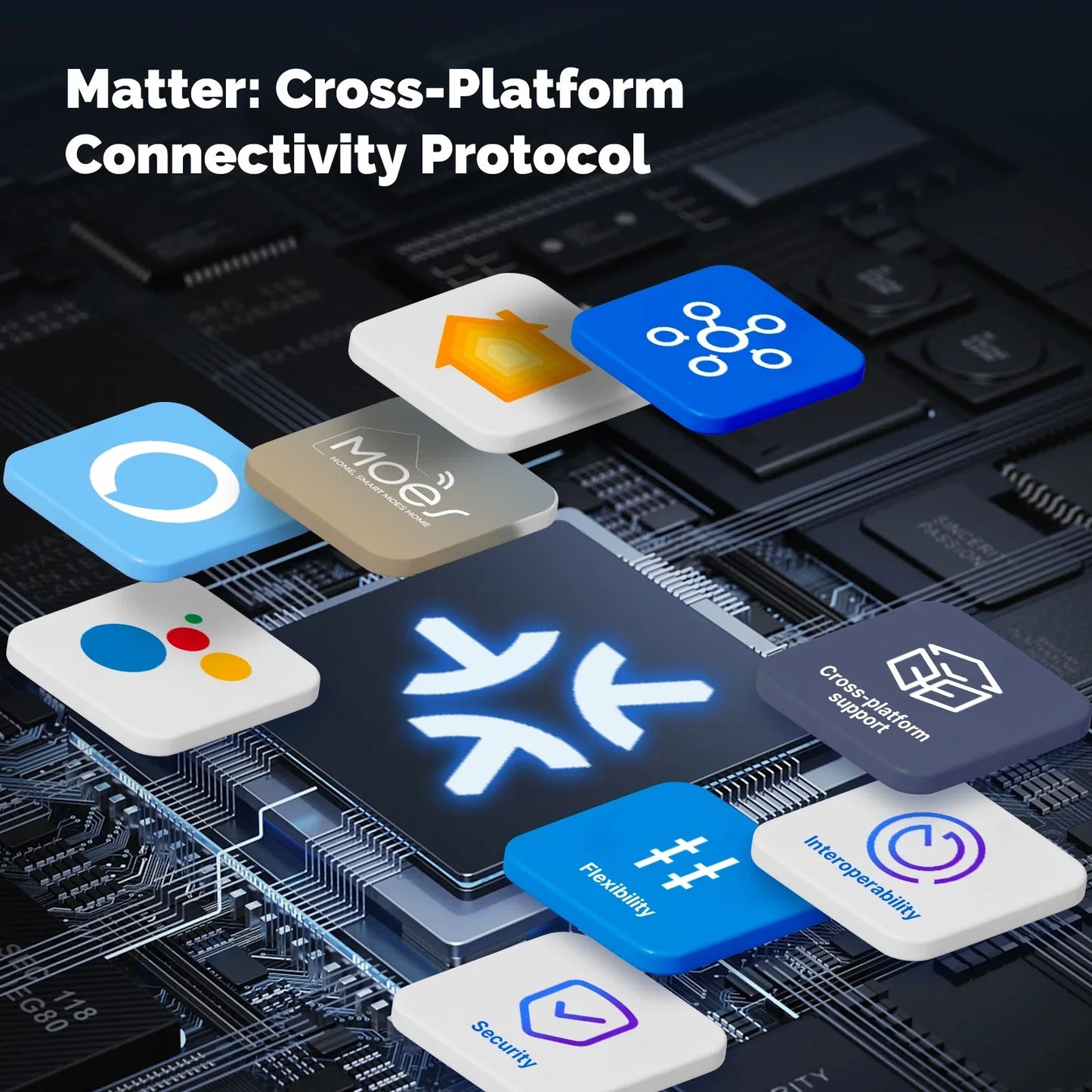 MOES Smart Lichtschalter EU WiFi Matter Button Fernbedienung kompatibel mit Alexa Google Home Apple Homekit Smartthings.