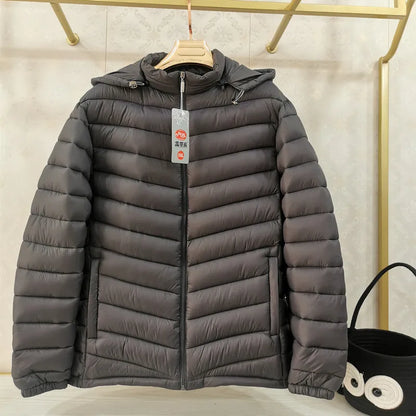 New Autumn Men's Thin Cotton Jacket Ribs Middle-aged and Elderly Hooded Cotton.