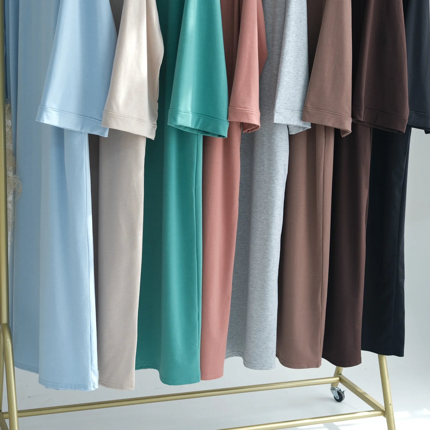 2024 New Modest Dress Solid Color Inner Dresses Muslim Women Dubai Abaya Eid Ramadan Islam Clothing Turkey Arabic Robe.