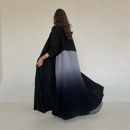 Ramadan Open Chiffon Kimono Abaya Kaftans Turkey Islam Muslim Dress Prayer Clothes Women Djellaba Kebaya Robe Femme Musulmane.