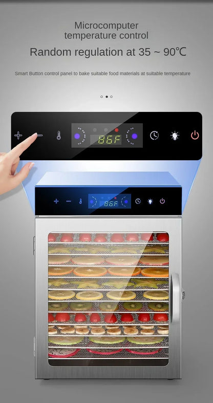 Food Dehydrator Home Fruit Digital Temperature Air Dryer Vegetable  Meat Medicinal Materials Smart Commercial Food Dehydrator.