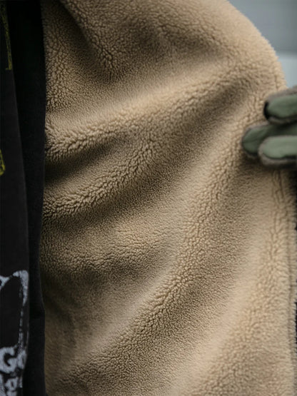 Japanese Vintage Polar Fleece Jacket Men Winter High Quality Thick Jacket Korean Streetwear Loose Couple Trendy Warm Coat Male.