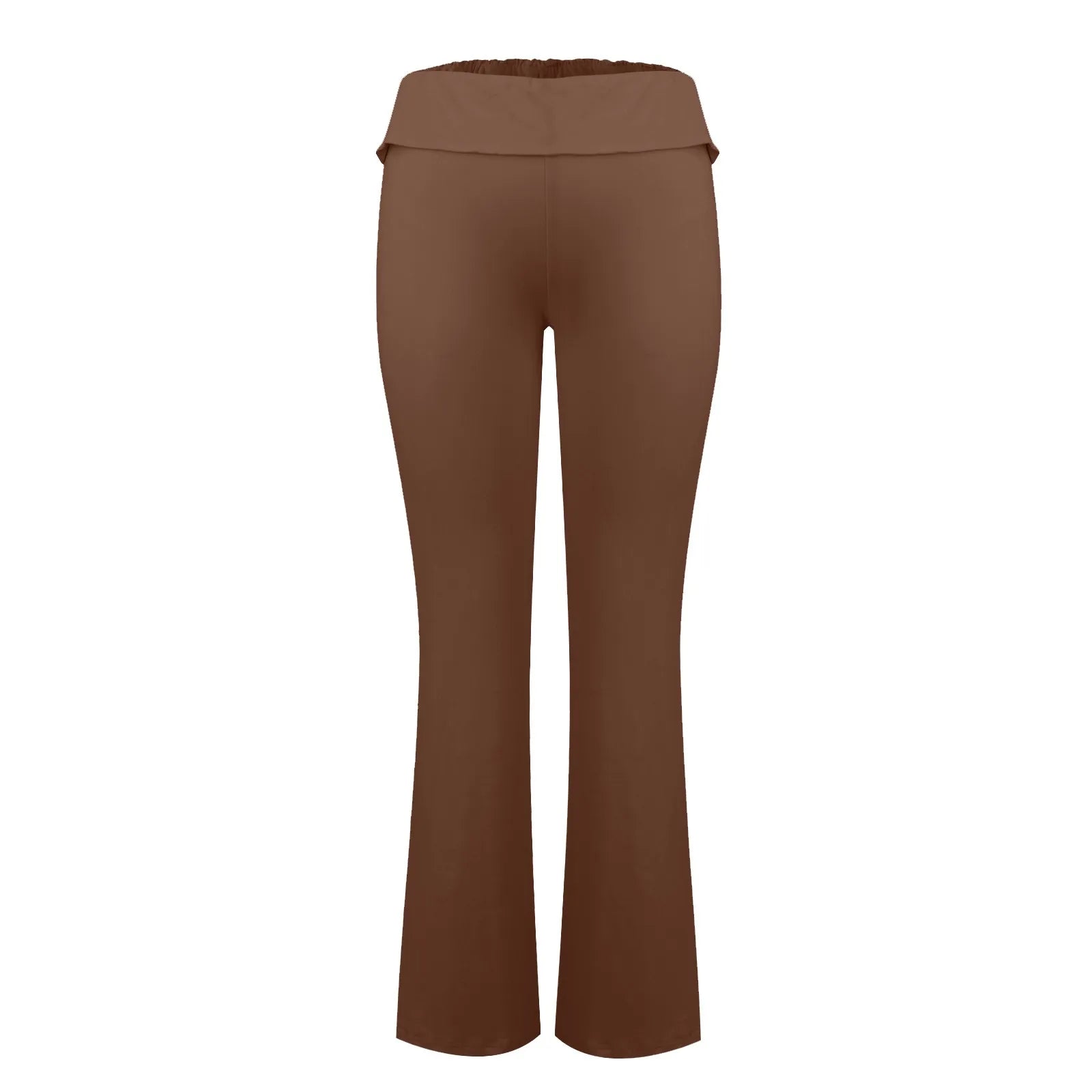 Damenmode, einfarbig, schmale Passform, schmale Reverse-Taille, niedrige Taille, elastische Taille, Schlaghose, Hose für Damen, Damenhose 2024.