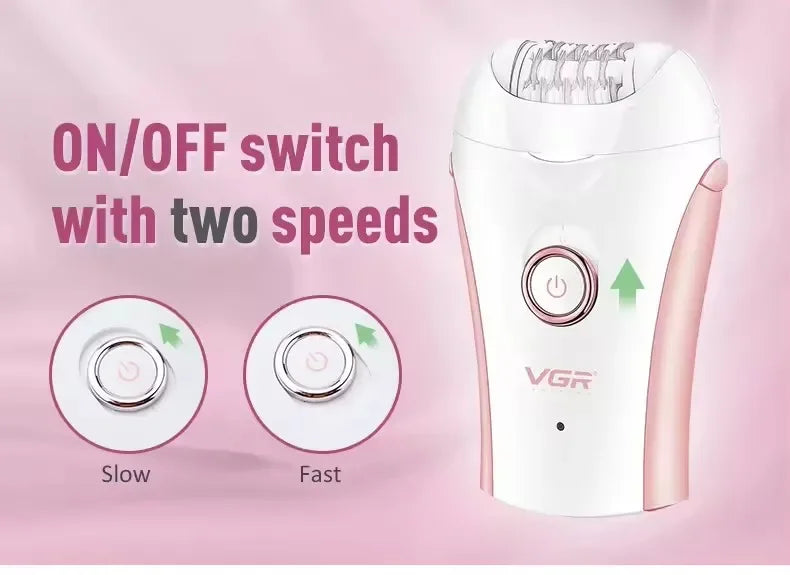 VGR Hair Remover Professional Epilator Electric Leg Body Rechargeable Underarms Portable Two Speeds Epilator for Women V-705.