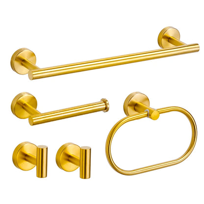 Badezimmer-Hardware-Set aus gebürstetem Gold, Handtuchhalter aus Edelstahl 304, Handtuchring, Toilettenpapierhalter, Kleiderhaken, Badezimmer-Zubehör